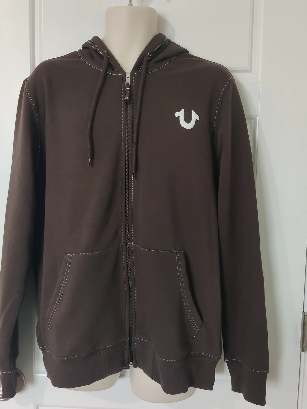 True Religion Men's Buddha Logo Seal Zip Hoodie Size XL NWT MSRP $119.00